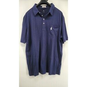 Johnnie-O Men's XL 100% Cotton Navy Blue Short Sleeve Polo Shirt Golf Athletic